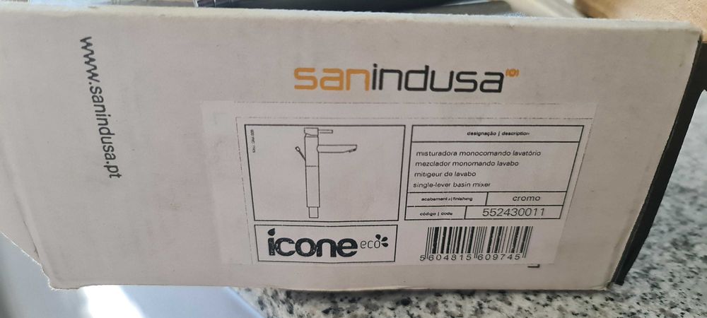 Misturadora de lavatório Ícone Eco alta com válvula Sanindusa NOVA