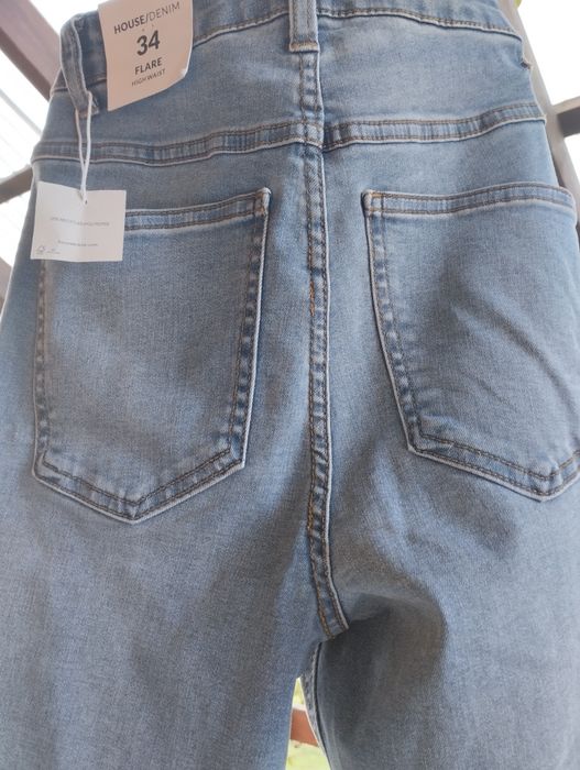 Jeansy dzwony 34 nowe ,wysoki stan