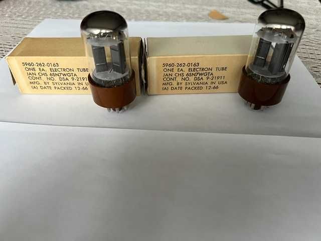 6SN7 WGTA NOS NIB Sylvania dobrana para 1966 Best lampy elektronowe !