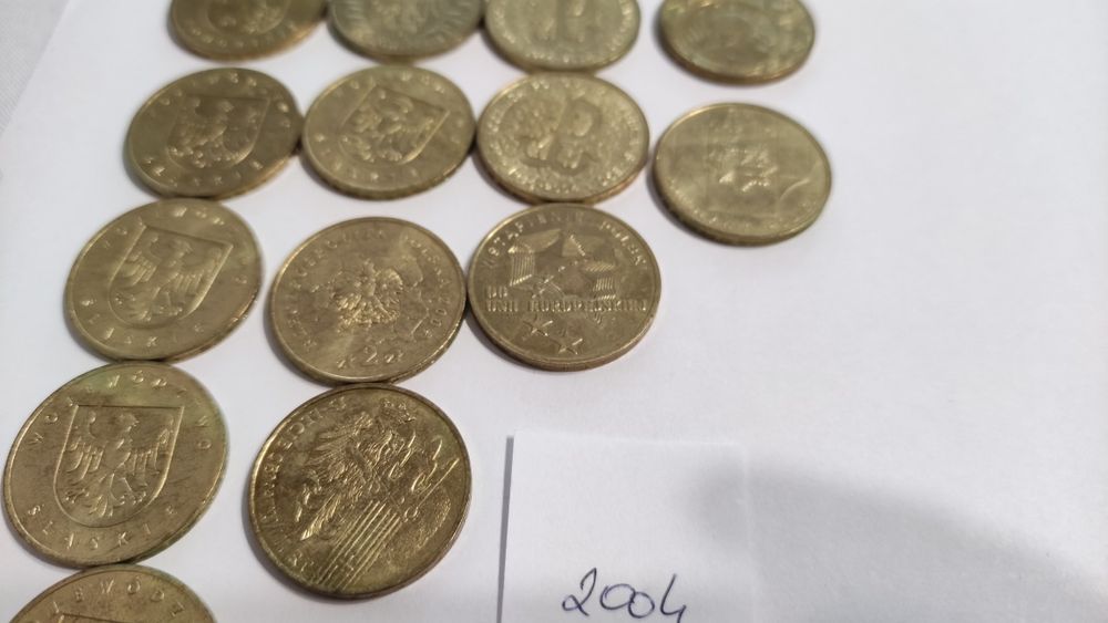 Monety 2 zł 2004r. Cena za 14 szt.