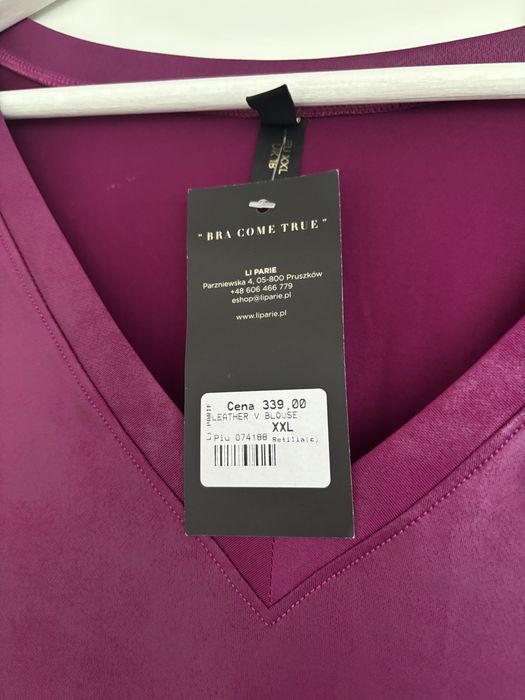 Bluza Fuksja dekolt V XXL Li Parie