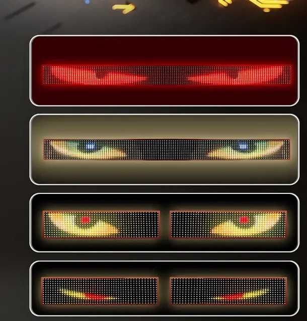 Гнучка LED панель Очі диявола на авто 2шт 16x80 см, Devil Eyes, 12/24V, 34 режими, Bluetooth, управління з пульта
