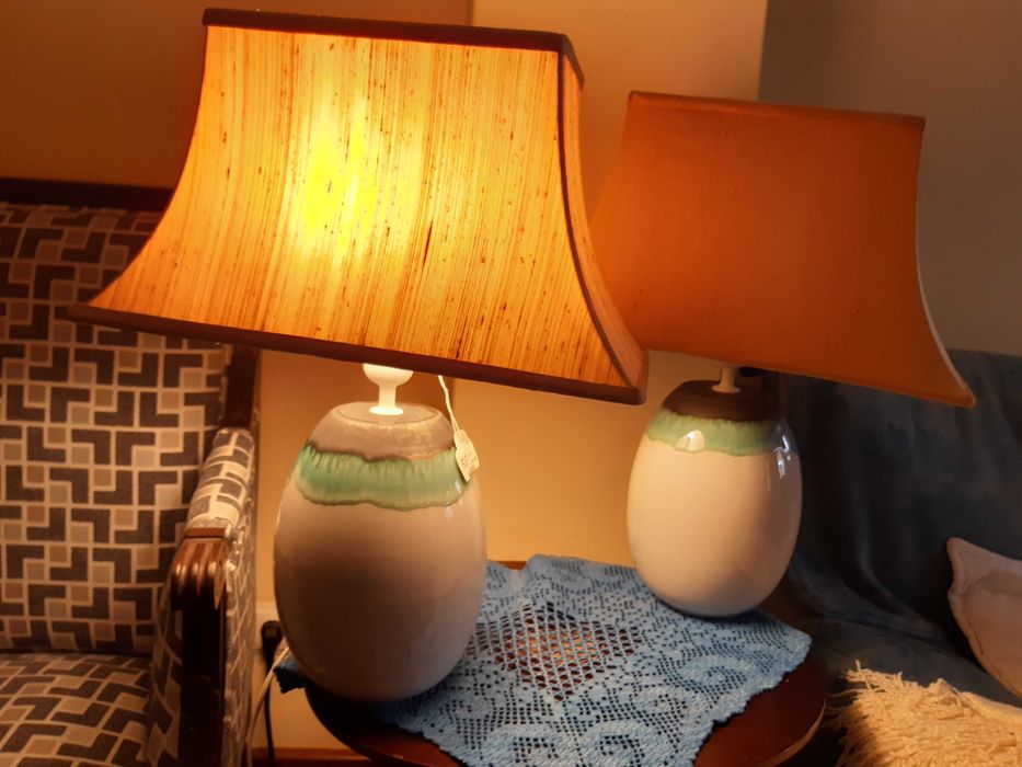 Candeeiros Vintage Porcelana  Chão  Mesa Madeira  Ferro Abatjours Seda