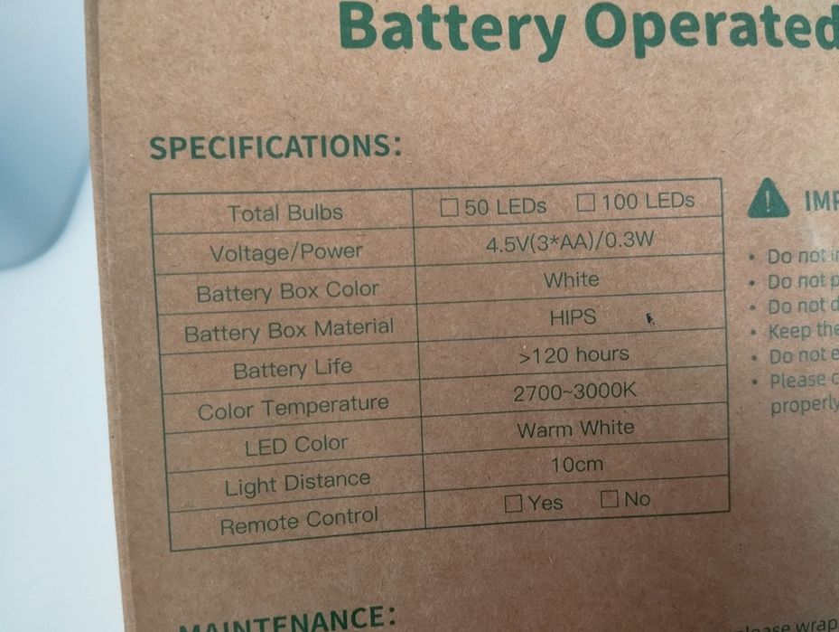 Zestaw lampek LED marki Koopower Basic z miedzianym drucikiem, instrukcją