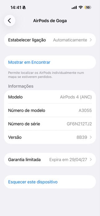 Caixa de carregamento Apple AirPods 4 (ANC) - Apenas caixa