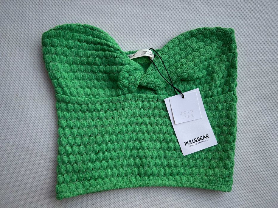 Pull & Bear _ Nowy zielony letni top XS