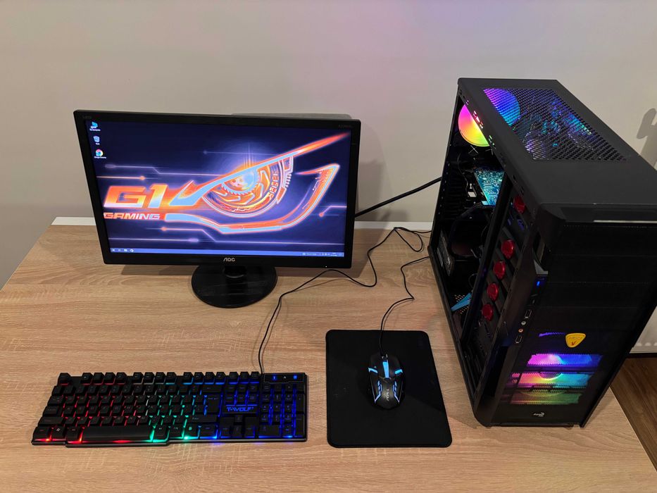 Zestaw Do Gier i5 4x3.8ghz/GTX-4GB!/Ram-16GB/SSD+1TB/Monitor 22'