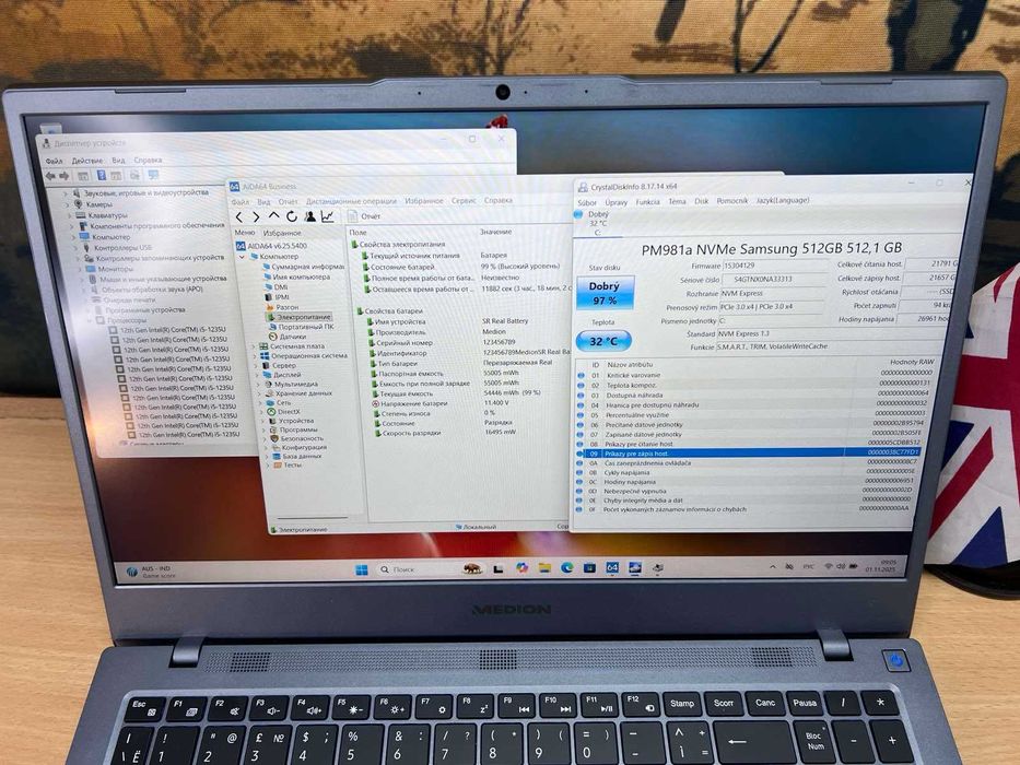 MEDION E15413 MD62468 15.6"IPS FHD i5-1235 8/512Gb Підсвітка