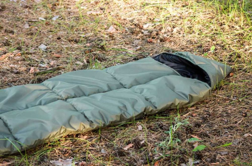 Демисезонный армейский спальный мешок 220х90 до -15 спальник ВСУ олива