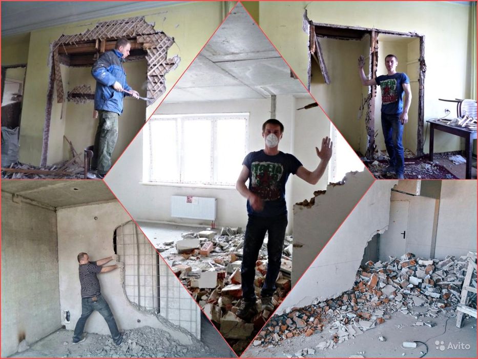 Демонтаж бетонной сантехкабины.