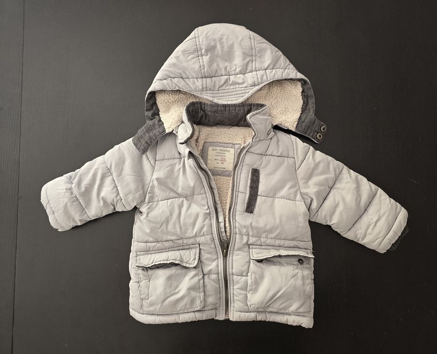 Blusão Zara BabyBoy Cinza / 9-12 meses