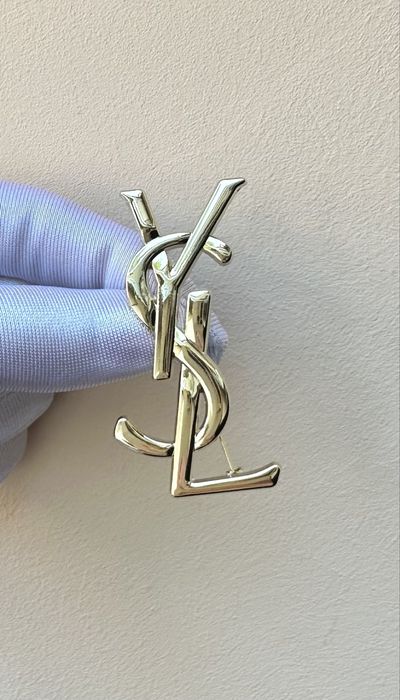 Broszka YSL złota mini 3,7 cm
