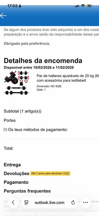 Kit de halteres até 20 kg NOVO - reservado