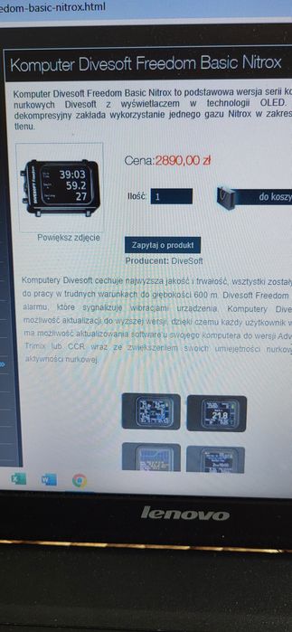 Komputer nurkowy feromon Diversoft Basic nitrox