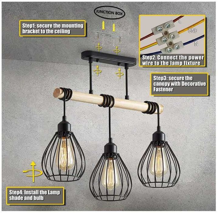 Lampa potrójna wisząca ENCOFT