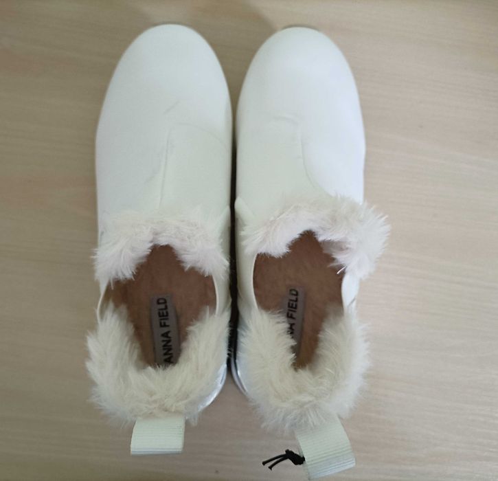 Botki/sneakersy damskie, zimowe, ocieplane, białe - rozm. 37 - NOWE!