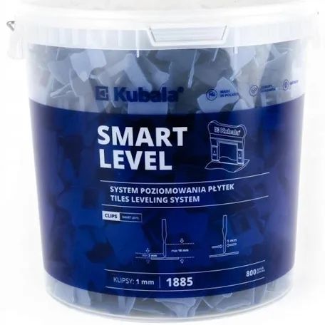Klipsy Kubala do poziomowania płytek Smart Level 1,0 mm wiadro 800 szt