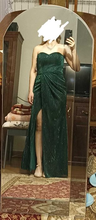 Suknia wieczorowa butelkowa zieleń rozm. 38