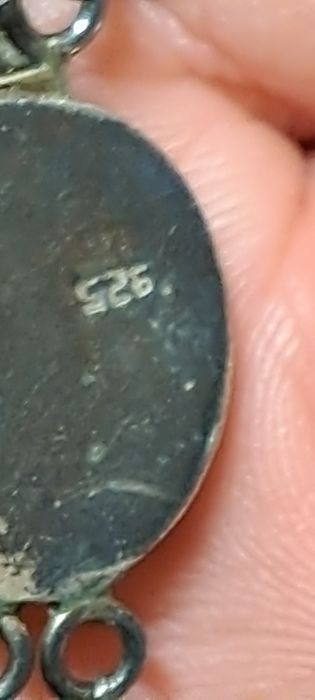 Colar pérolas pedras e prata.