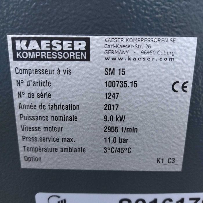 sprężarka śrubowa Kaeser SM15,9 KW,S016179