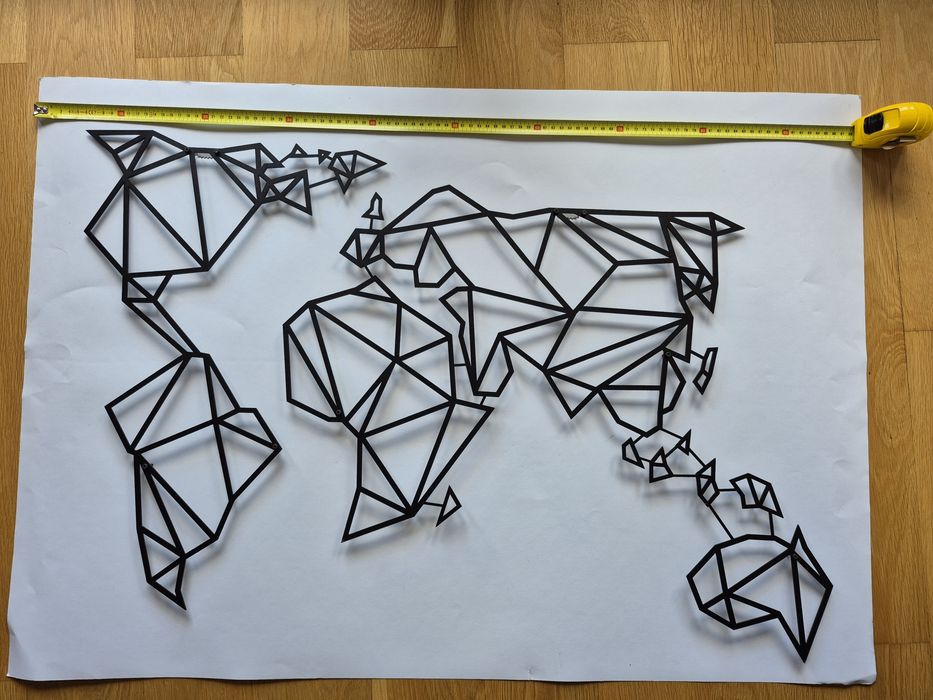 Scienna mapa swiata CROSSING LINES (metalowa)