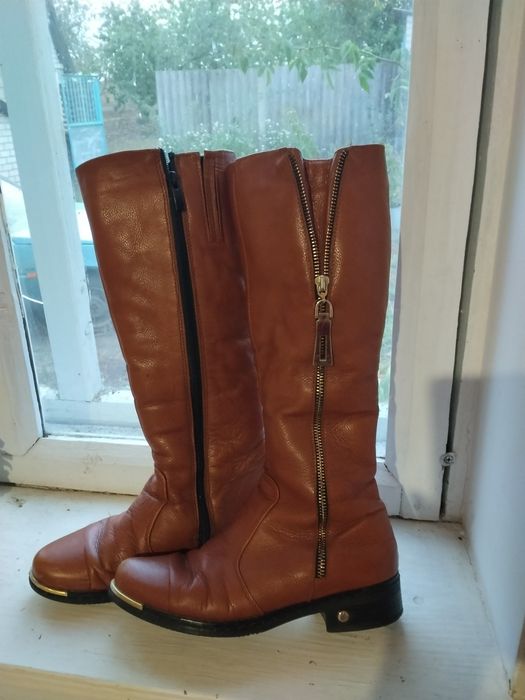 Сапожки зимние кожаные