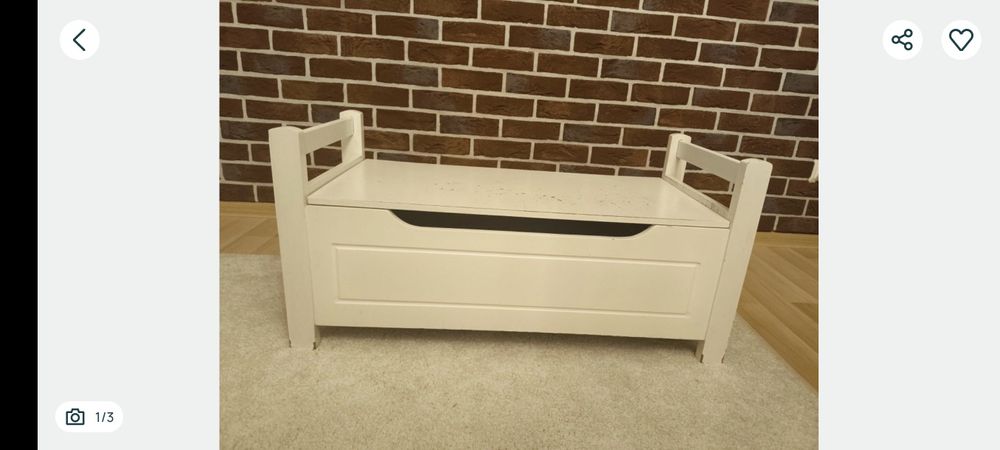 Biała skrzynia ławeczka