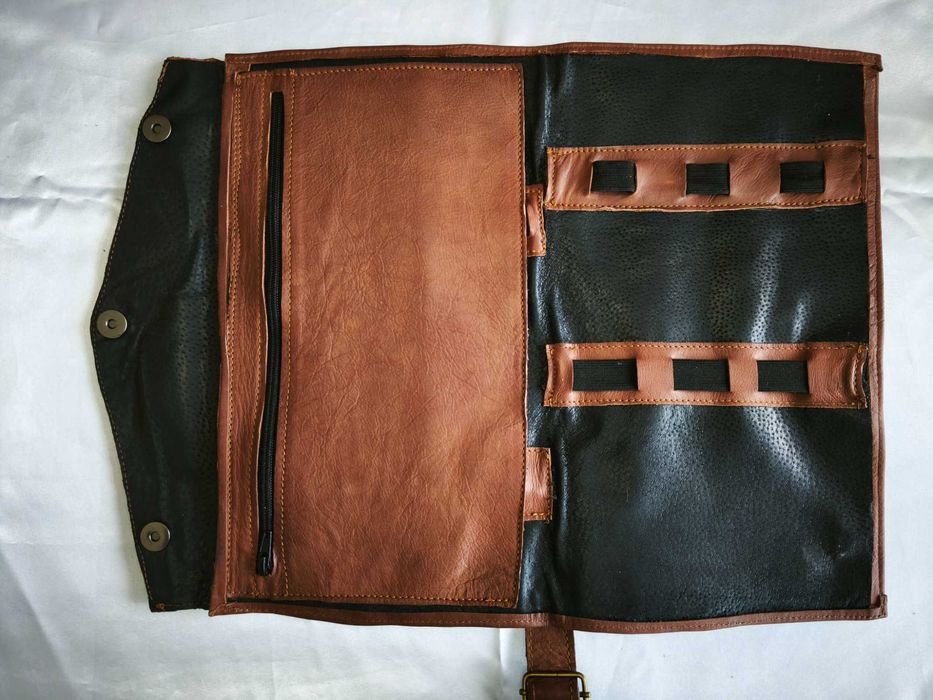 Estojo para barbeiro em couro