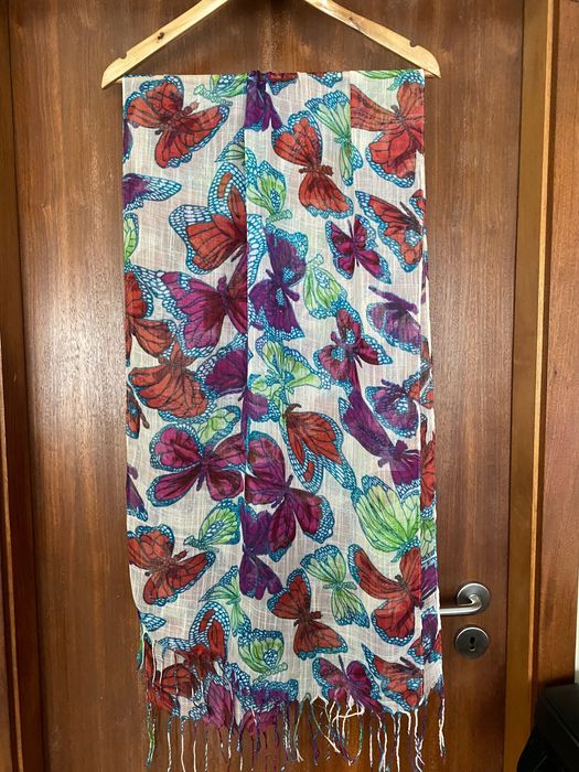 Colorful scarf with butterflies