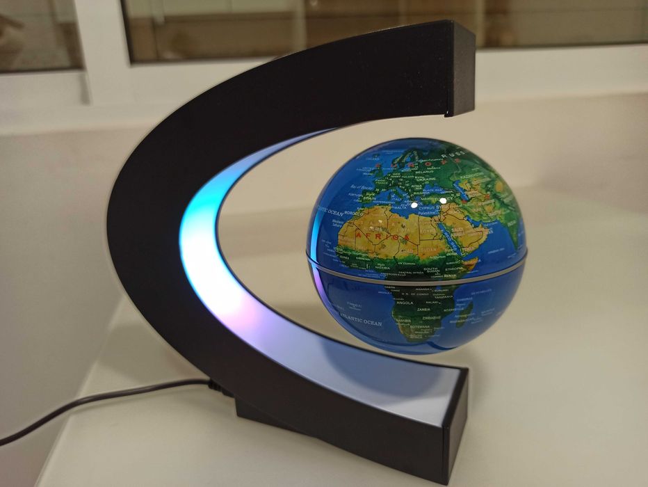 Candeeiro Globo rotativo e suspenso levita flutuante magnético LED