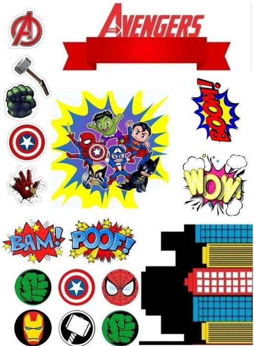 Wydruk jadalny cukrowy A4 Włoski papier Avengers Marvel opłatek