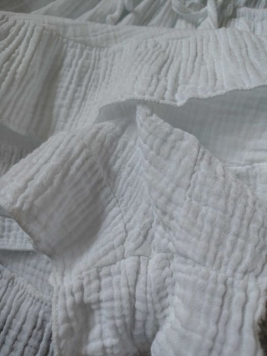 Натуральный, белый комбинезон шортами из муслина италия