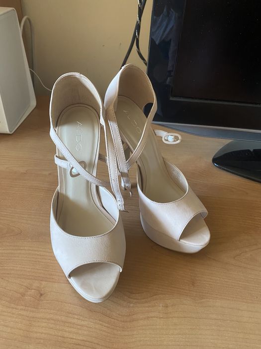 Aldo piekne buty sandały nude skóra naturalna wydłużają nogi!