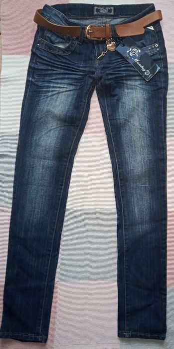 Spodnie biodrówki Mondey Denim + pasek rozm.38-36