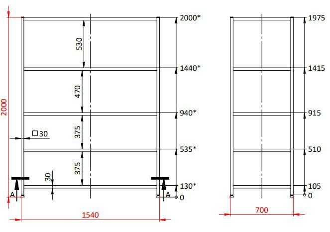 Стелаж нержавіюча сталь, стан новий, 1540х700х2000 мм