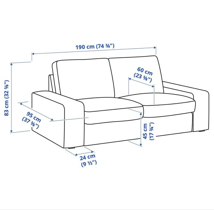 Sofá 2 lugares, Tibbleby em cinzento - KIVIK ( IKEA )