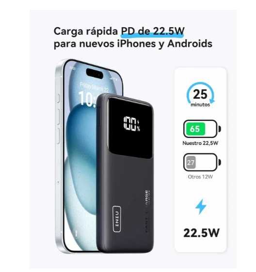 INIU BI-B6 22.5W Fast-Charging Power Bank, USB-C, 10000 mAh64738674590977122