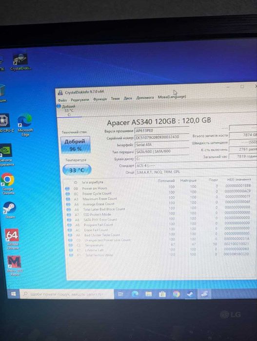 SSD накопитель Apacer 120 гб