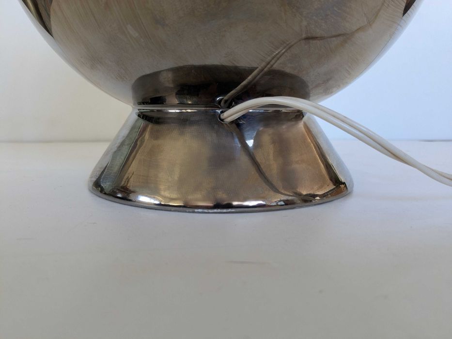 Candeeiro Anos 70 Vintage Italiano Space Age Eye Ball Ceramica Cromado