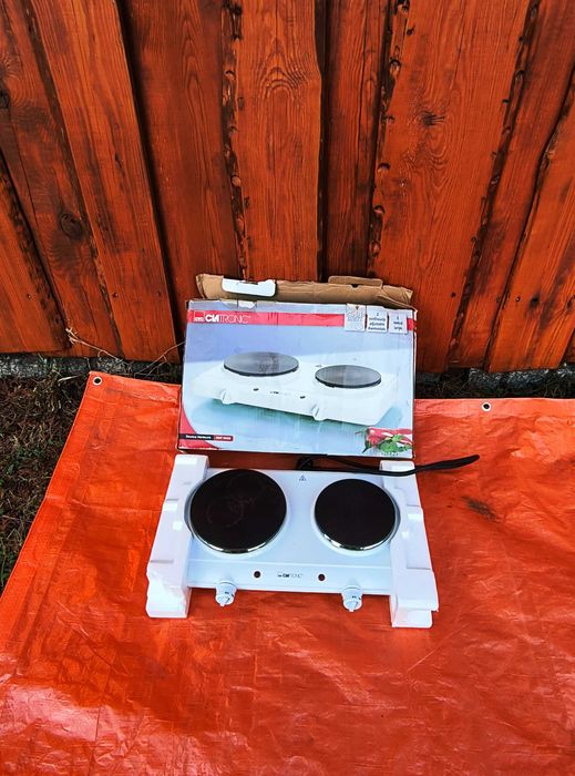 Kuchenka elektryczna turystyczna dwupalnikowa Clatronic 2500 W Nowa