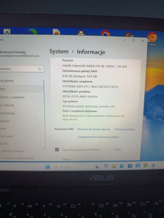 Laptop Asus Windows 11 Home