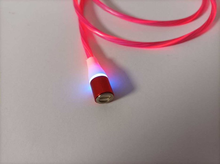 Магнітний USB кабель Type-C, Micro USB, Lightning 1 м червоний