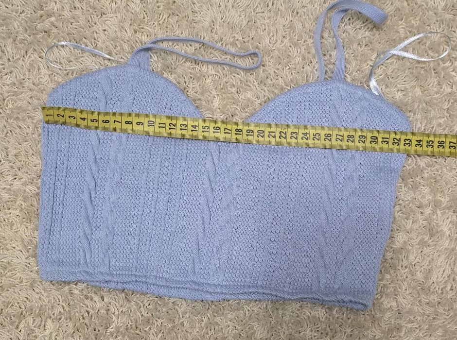 Топ блакитний вязаний Zara