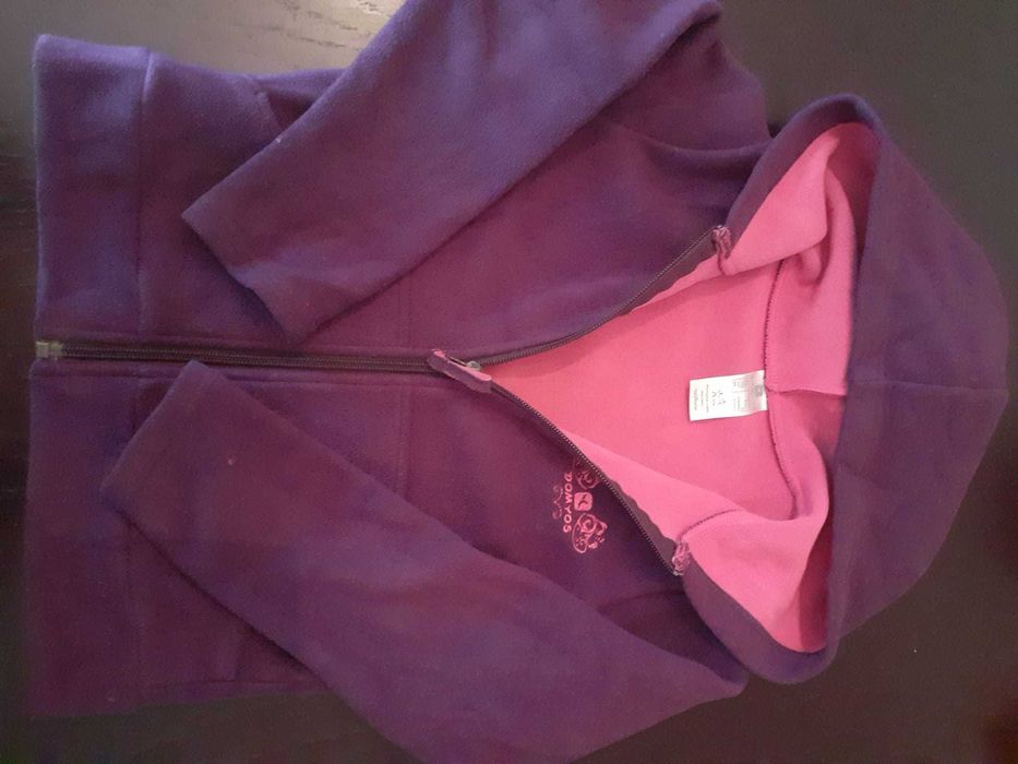 Casaco polar roxo/rosa -6anos