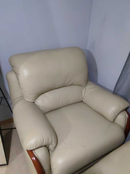 Sofás de cabedal 3 unidades