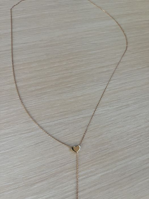 Золоте кольє «серце-шар» довге