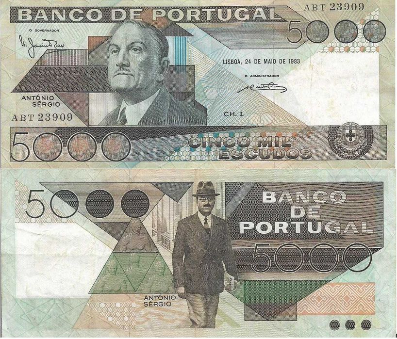 Portugal - - - 5.000$00 - António Sérgio - - - - - Notas