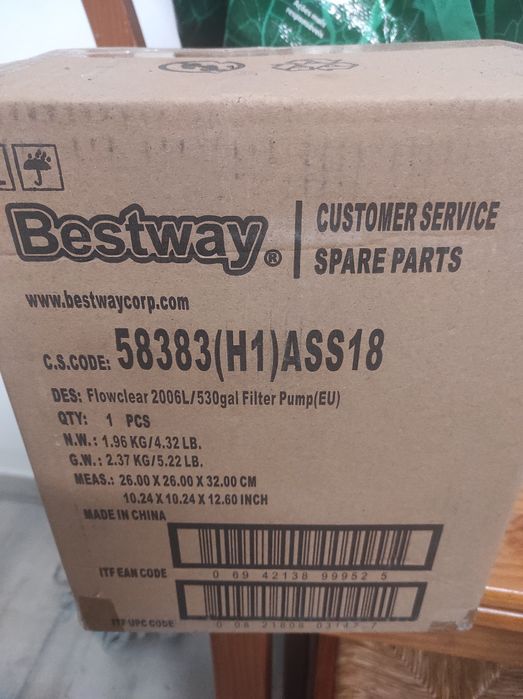 NOVA -  Bomba de piscina bestway 2.006 l h