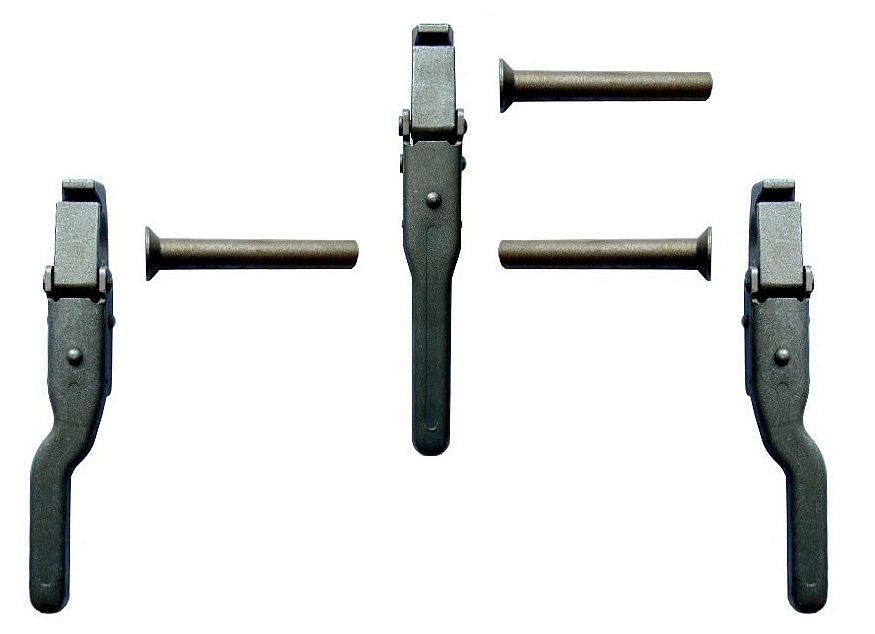 Zamek spinacz burty OTWIERANIE DOLNE ze sworzniem typ PRONAR