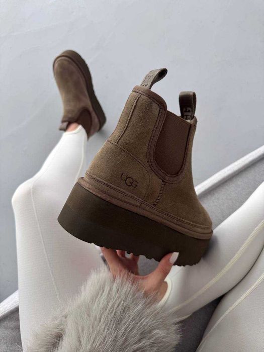 Уггі UGG Neumel Chelsea Platform Brown premium натуральні матеріали